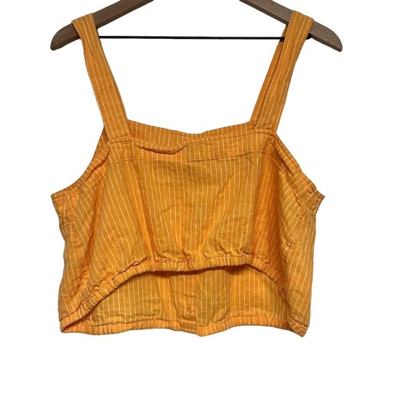 A New Day Womens Size XL Tie-Front Apron Style Tank Top Linen Blend Orange​ - Picture 5 of 9